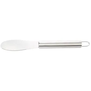 Edelstahl Butterstreichmesser mit gezahnter Klinge und Aufhaengechlaufe fuer Toast und Brot