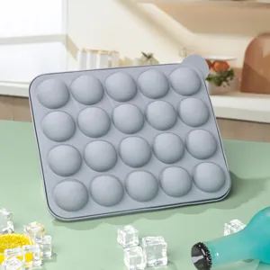 Detailed view of the 20-cavity round silicone mold, showing flexible texture and smooth design.