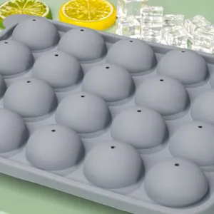 20-cavity round silicone sphere mold for making ice cubes, chocolates, or lollipops easily.