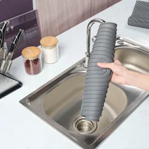 Faltbare Silikon Abtropfmatte für Küchenspüle, hitzebeständige rutschfeste Geschirrmatte.