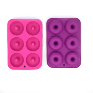6-Mulden Silikon Donut Form Antihaft Backform fuer hausgemachte Kuchen und feines Gebaeck