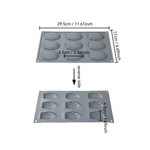 9-Cavity Silikon Madeleine Kuchenform Muschelform Backform DIY Kochen Werkzeug