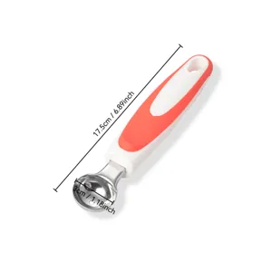 Stainless steel fruit melon baller spoon with red handle for kitchen tools use