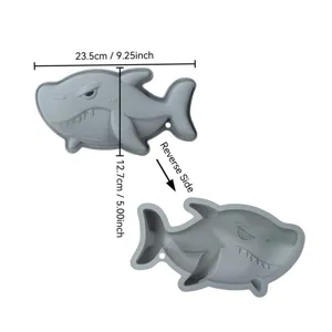 Stampo per torta in silicone squalo grigio per mousse, utensile fai-da-te con dimensioni.