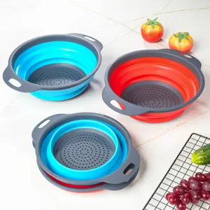 Ensemble de passoire pliable cuisine panier de vidange en plastique pliable bol de fruits