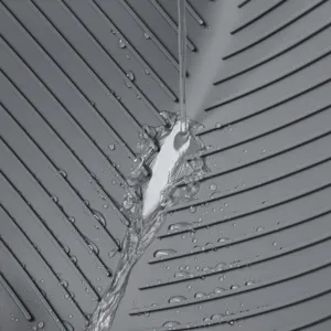 Detailansicht der Silikon-Abtropfmatte mit flexibler Rippenstruktur für effizienten Wasserablauf.