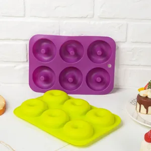 6-Mulden Silikon Donut Backform Flexible Antihaftbeschichtung Kuchen DIY Backen Werkzeug