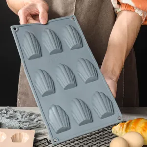 9-Mulden Silikon Madeleine Kuchenform DIY Schale Schokolade Backform Küchenwerkzeug