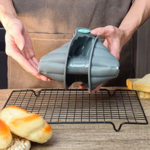 Grey silicone baking mold flexible cake pan kitchen pastry tool for home DIY baking