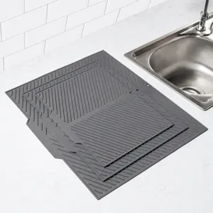 Silikon Abtropfmatte Hitzebeständige Küchen Thekenmatte Waschbares Abtropfkissen Für Geschirr Tassen Küchenspüle Zubehör