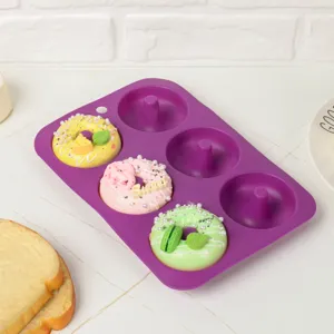 6-Mulden Silikon Donut Backform für DIY Hausgemachte Kuchen Gebäck Desserts Küche Werkzeug