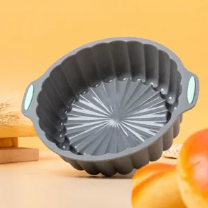 Silicone Cake Mold Non-Stick Baking Pan Fluted Round Tart Pan For Oven Baking Kitchen Home Cookware