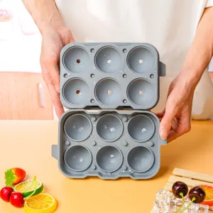Silicone ice ball mold, dual layer sphere ice tray for home kitchen use, flexible maker