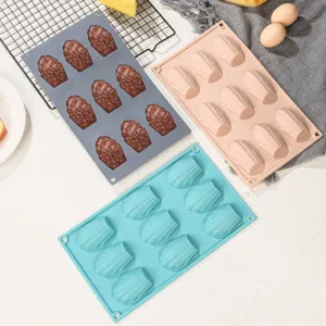Silikon Madeleine Kuchenform 9-Mulden Muschelförmig Backform DIY Süßigkeiten Pudding Schokolade Mold Küche Backgeschirr Werkzeug