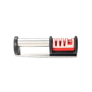 4-stage manual kitchen knife sharpener with multi-function grinding slots for home use.