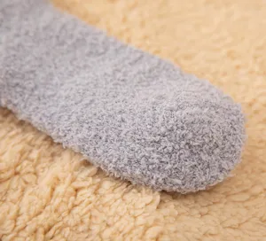 Winter dicke Korallenfleece Socken einfarbig mittelhoch warme Schlaf Socken gemütlich weich