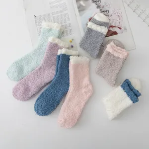 Cozy winter coral fleece socks thick warm fluffy sleep socks home floor socks for women