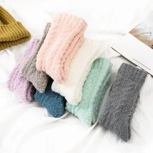 Cozy coral fleece winter fuzzy socks, warm sleep socks in assorted colors for women.