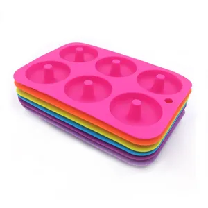 6-Mulden Silikon Donut Form, flexible antihaft Backform für hausgemachte Kuchen und Gebäck.
