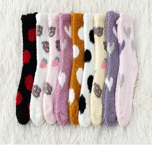 Cozy fuzzy winter fleece socks for women, warm soft thick sleep floor socks winter.