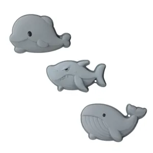 Set di stampi da forno animali marini in silicone, delfino squalo balena grigio