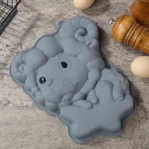 Silicone baking mold zodiac sheep shape DIY cake pan kitchen cute animal pastry tool.