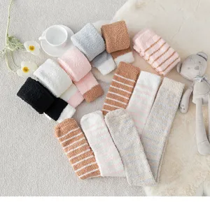 Cozy fleece long socks thick winter sleep socks soft thermal home hosiery detail view