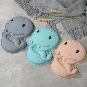 Cute cartoon snake silicone cake mold set, DIY baking pan, flexible non-stick chocolate tool.