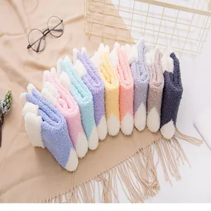 Cozy winter thick coral fleece socks, soft warm sleep socks for home wear, multi-color set.