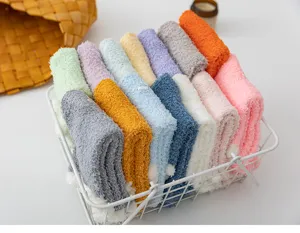 Winter fluffy coral fleece socks thick warm mid-calf sleep socks cozy home fuzzy socks