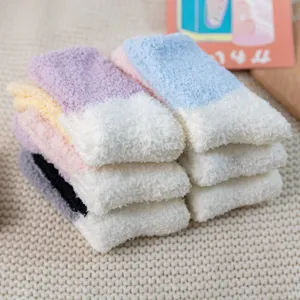 Cozy thick coral fleece fuzzy socks for winter warm home sleep snow socks main view