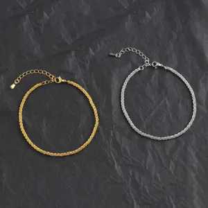 Starlight chain bracelet for women, sparkling minimalist metal wrist jewelry with extension.