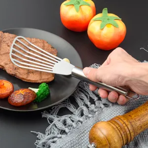 Spatule a poisson en acier inoxydable pour cuisine, tourne-steak et ustensile de barbecue neuf.