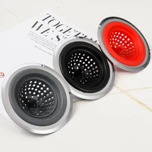 Passoire d'Évier de Cuisine en Silicone Acier Inoxydable Filtre Anti-Obstrucción pour Égout