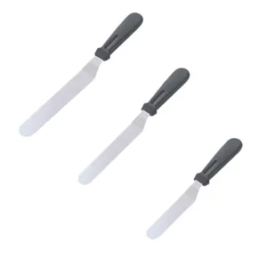 Set di 3 spatole angolate in acciaio inox per decorare torte e creme da pasticceria