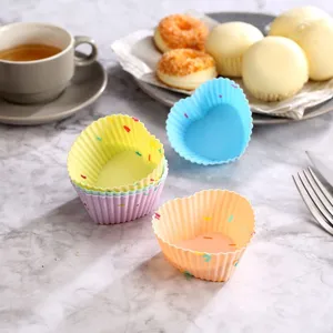 Stampi per cupcake in silicone a forma di cuore pasticceria cucina muffin dolci
