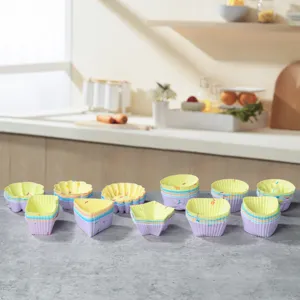 Stampi per Muffin in Silicone Pirofile Antiaderenti Set di Utensili da Pasticceria per Budino e Gelatina