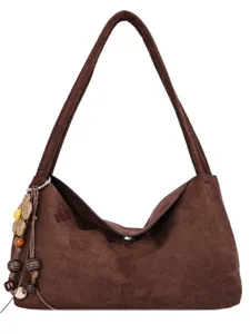 Vintage braune grosse Umhängetasche für Damen Herbst Winter Mode lässige Tasche Handtasche