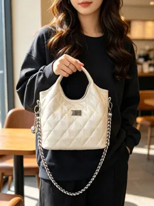 Dames gewatteerde schoudertas elegante ketting tote tas retro okseltas voor dagelijks