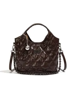 Dames grote capaciteit schoudertas retro gewatteerde hobo handtas met ketting slot