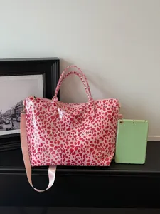Borsa tote stampa leopardo rosa alla moda grande capacità borsa a tracolla shopper