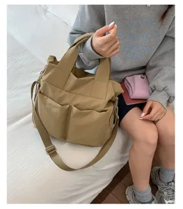 Korean style commute nylon tote bag casual multi-pocket crossbody bag for women daily use