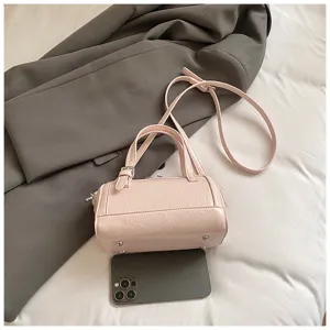 Pink patent leather boston bag women shoulder crossbody bag trendy casual handbag pillow bag