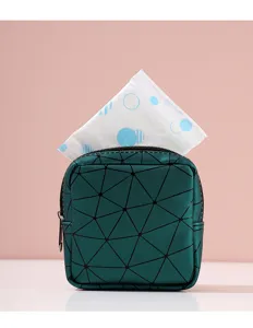 Mini PU sanitary napkin storage pouch portable cute period bag small makeup organizer for women.