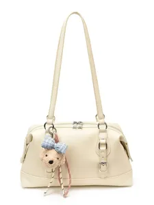 Retro large capacity underarm shoulder bag for women, minimalist daily commuter handbag.