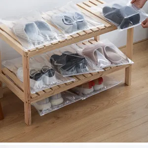 Transparent Shoe Storage Bags Clear Waterproof Dustproof Travel Shoe Organizers Zipper Pouches