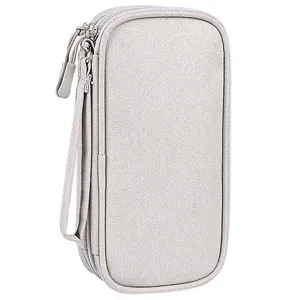 Multifunctional double layer digital storage bag for cables, chargers and power banks.