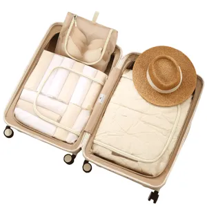 Travel mesh packing cubes set portable foldable luggage organizers for clothes suit