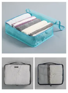 Travel storage bags set, mesh packing cubes for luggage, clothes organizer bags for suitcase.