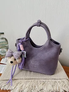 Vintage PU Leder Beuteltasche Für Damen Mode Einfarbig Umhängetasche Klassisches Naht Design Pendeln Lässige Handtasche